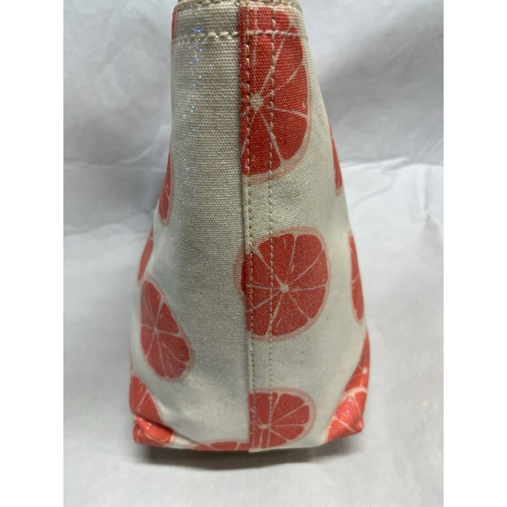 Kate Spade Flights Of Fancy Francis 'Pucker Up' Grapefruit Canvas Tote Purse Bag - Picture 10 of 11